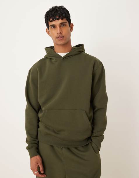 ASOS DESIGN essential relaxed fit hoodie in khaki - view 1