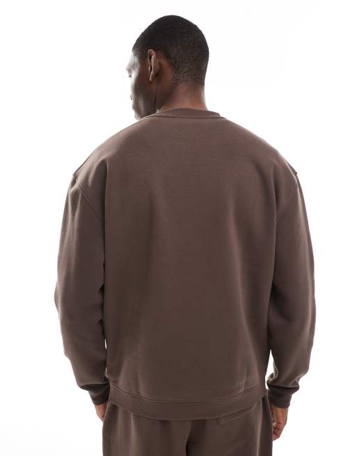 ASOS DESIGN essential relaxed fit sweatshirt in brown , 3 of 5