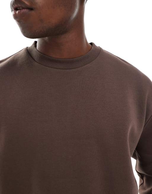 ASOS DESIGN essential relaxed fit sweatshirt in brown , 5 of 5