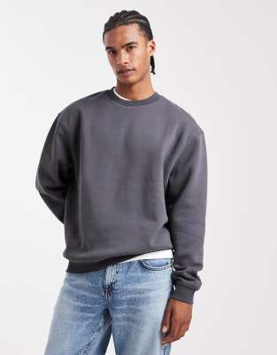 Asos Design Essential Relaxed Fit Sweatshirt In Gray