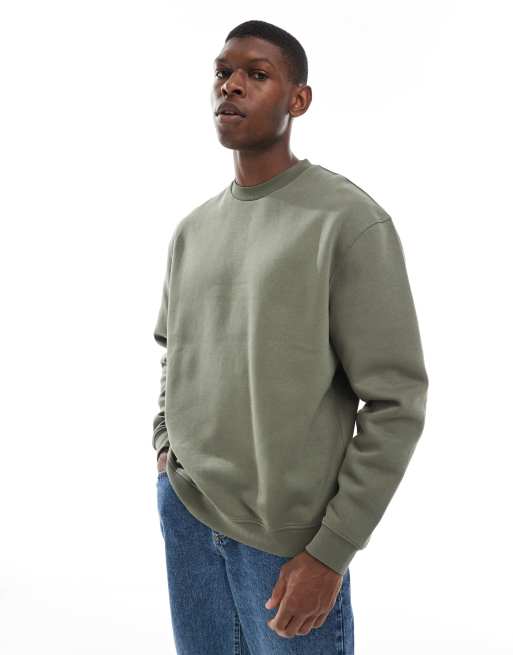 ASOS DESIGN essential relaxed fit sweatshirt in khaki