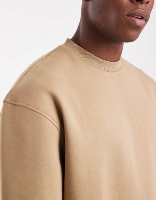 ASOS DESIGN essential relaxed fit sweatshirt in light brown, 5 of 5