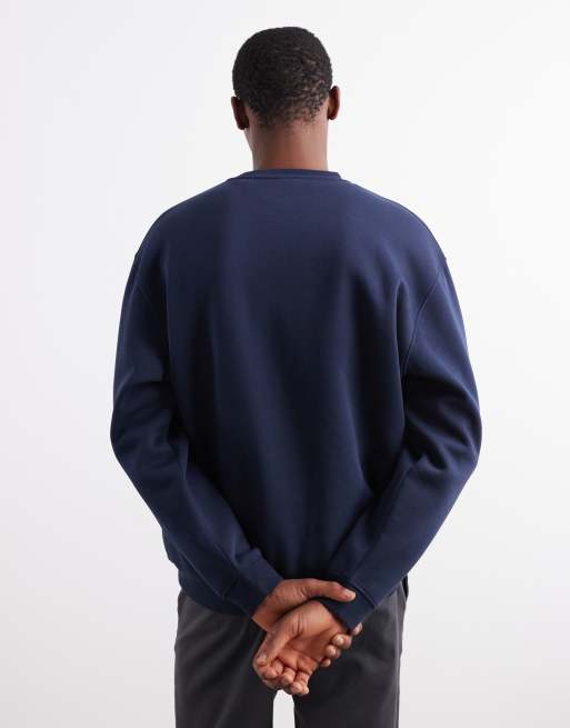 ASOS DESIGN essential relaxed fit sweatshirt in navy , 3 of 5