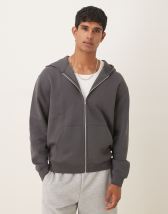 ASOS DESIGN essential relaxed fit zip up hoodie in gray