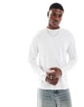 [ASOS DESIGN] ASOS DESIGN essential relaxed long sleeve t-shirt in white L WHITE