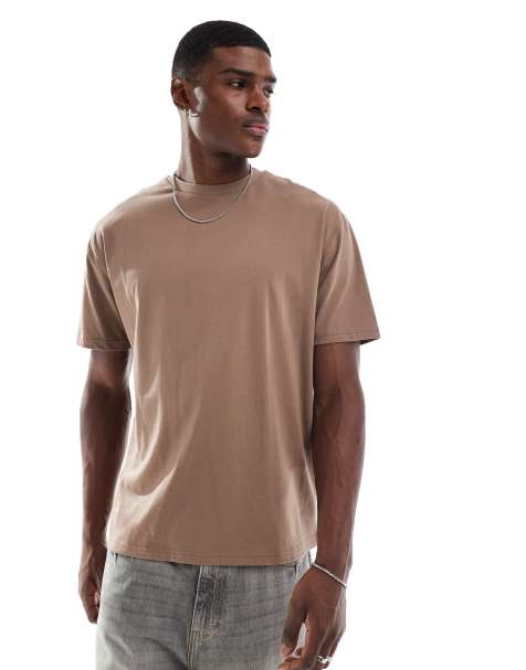 ASOS DESIGN essential relaxed t-shirt in brown - view 1