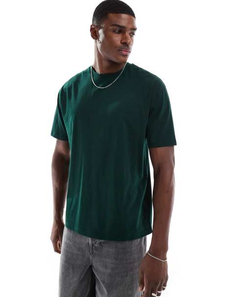 ASOS DESIGN essential relaxed t-shirt in dark green - view 1