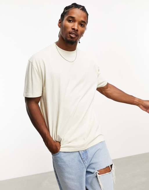 ASOS DESIGN essential relaxed  t-shirt in ecru 