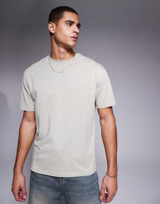 Asos Design Essential Relaxed T-shirt In Neutral
