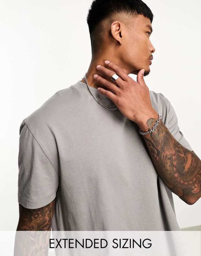 ASOS DESIGN - essential relaxed  t-shirt with crew neck in grey