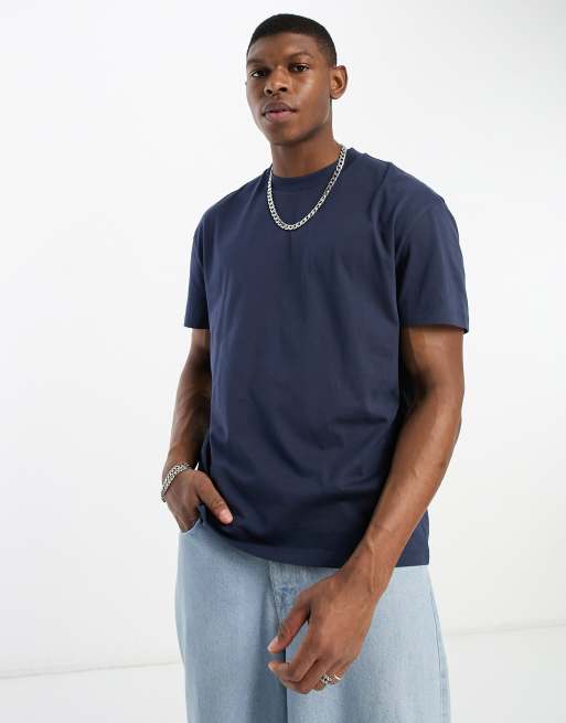 ASOS DESIGN essential relaxed t-shirt with crew neck in navy 