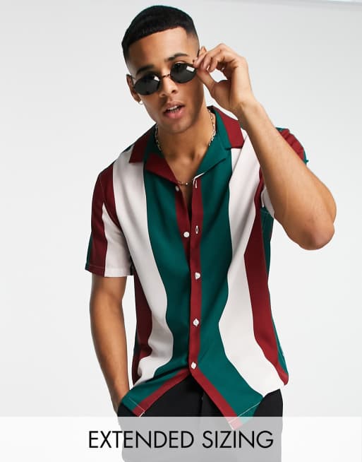 ASOS DESIGN essential revere retro stripe shirt | ASOS