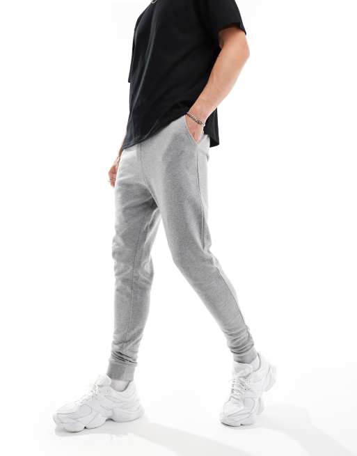 Grey fitted joggers online