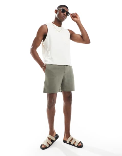 ASOS DESIGN – Essential – Slim Fit Shorts in Smokey Olive - view 1