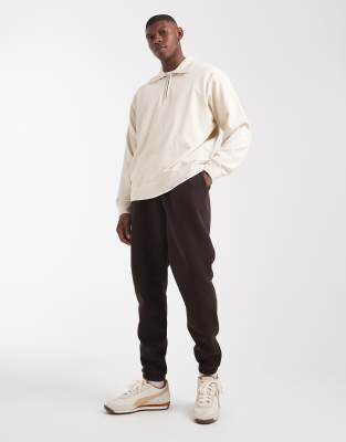 Asos Design Essential Slim Sweatpants In Brown
