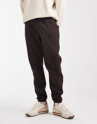 Asos Design Essential Slim Sweatpants In Brown