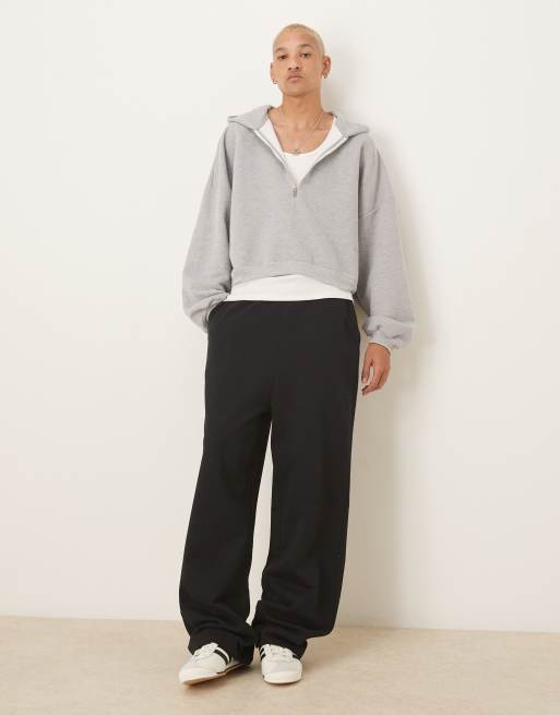 ASOS DESIGN - Essential - Sorte joggingbukser med vide ben