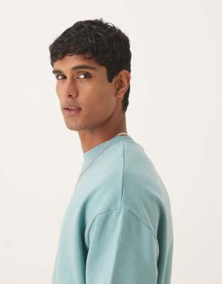 Asos Design Essential Standard Fit Sweatshirt In Blue