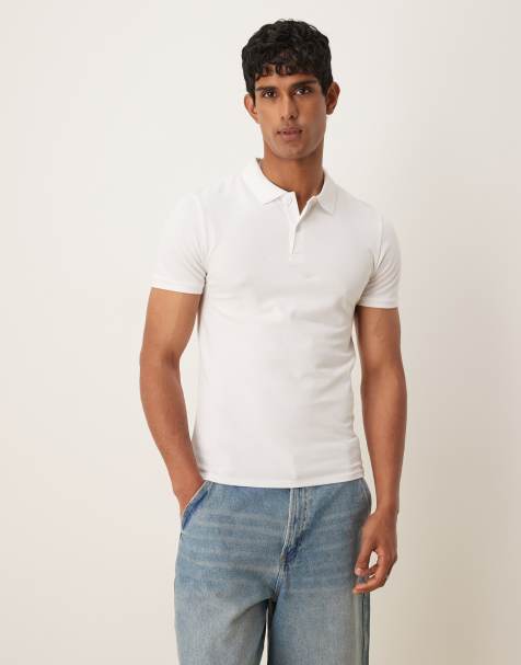 ASOS DESIGN – Essential – Stenfärgad pikétröja med muscle fit - view 1