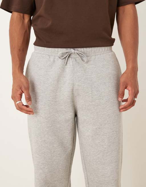 ASOS DESIGN essential straight leg jogger in grey marl