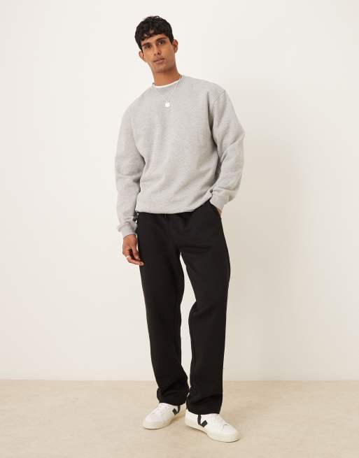 ASOS DESIGN essential straight leg sweatpants in black