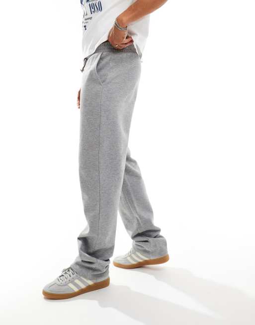 ASOS DESIGN essential straight leg sweatpants in heather gray