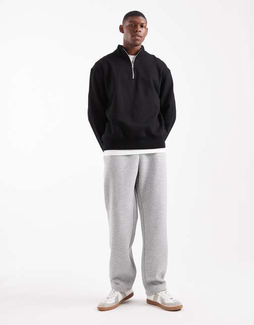 ASOS DESIGN essential straight leg sweatpants in heather gray