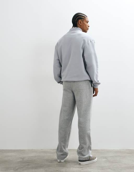 ASOS DESIGN essential straight leg sweatpants in heather gray, 3 of 5