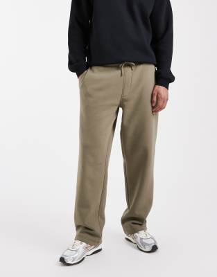 Asos Design Essential Straight Leg Sweatpants In Brown