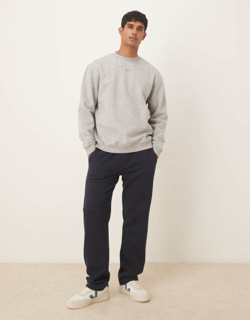 ASOS DESIGN essential straight leg sweatpants in navy