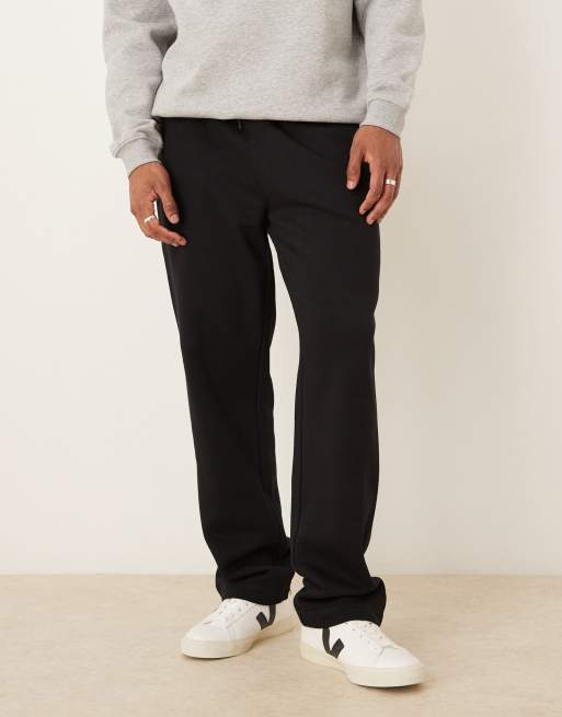 ASOS DESIGN essential straight leg trackies in black