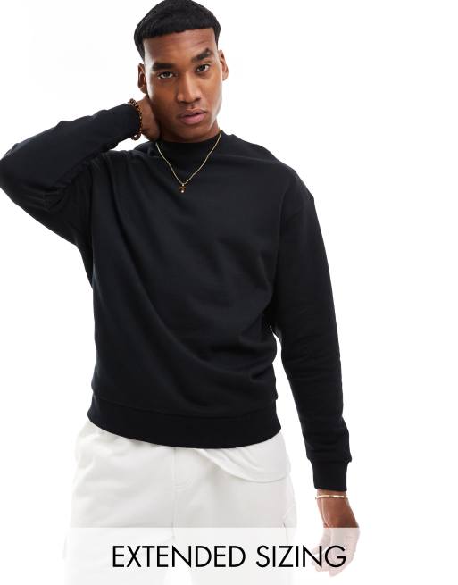 ASOS DESIGN – Essential – Svart sweatshirt i oversize