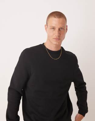 Asos Design Essential Sweatshirt In Black
