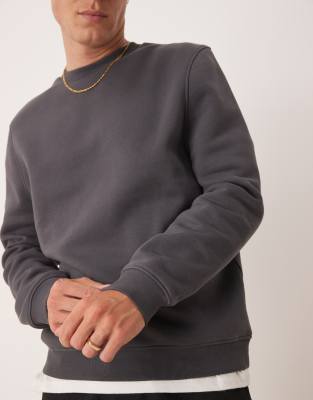 Asos Design Essential Sweatshirt In Gray