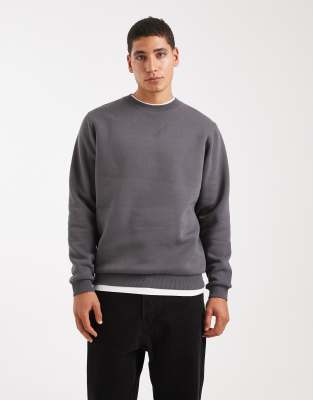Asos Design Essential Sweatshirt In Gray