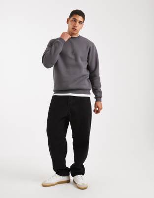 Asos Design Essential Sweatshirt In Gray