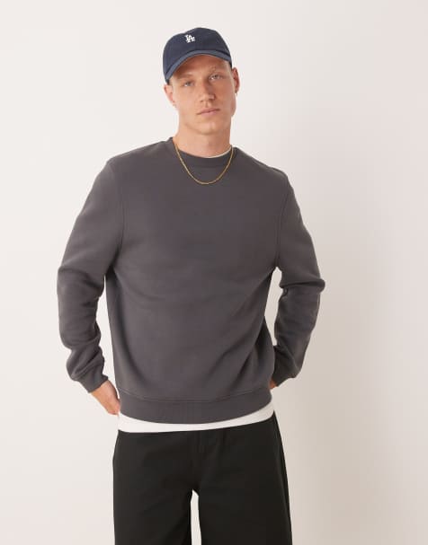 ASOS DESIGN essential sweatshirt in dark grey - view 1