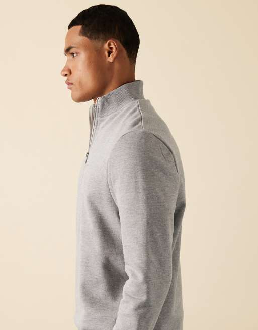 Tシャツ・カットソー LMC BOX QUARTER ZIP SWEATSHIRT light heather gray 0LM23SSW11 CS1014_Male_OrganicQuarterZip-
