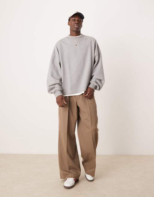 ASOS DESIGN – Essential – Szara melanżowa bluza extreme oversize