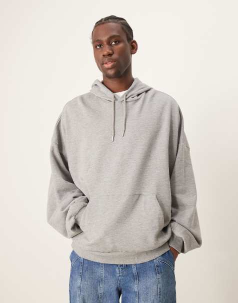ASOS DESIGN – Essential – Szara melanżowa bluza z kapturem, o fasonie extreme oversize - view 1
