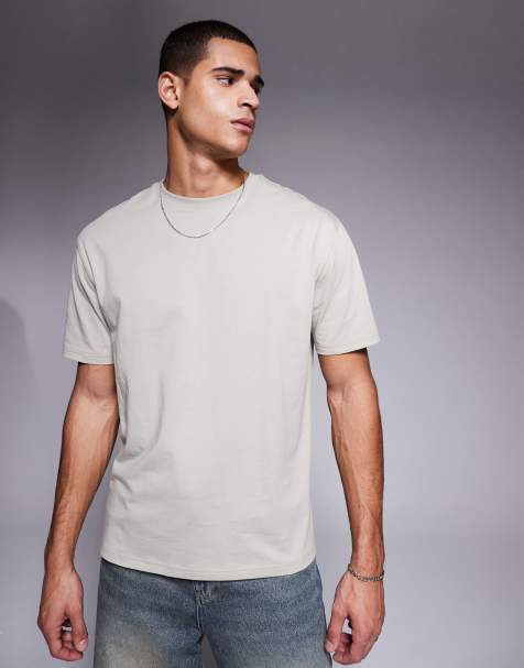 ASOS DESIGN – Essential – Szarobeżowy T-shirt o luźnym kroju - view 1