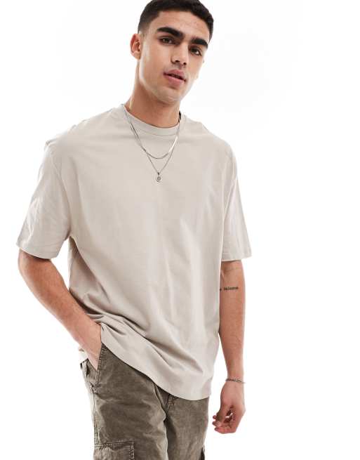 ASOS DESIGN – Essential – Szarobeżowy T-shirt oversize