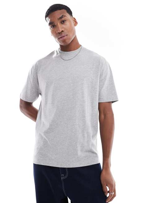 ASOS DESIGN – Essential – Szary melanżowy T-shirt o luźnym kroju