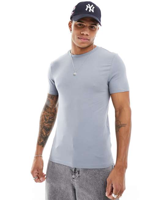 ASOS DESIGN – Essential – Szary T-shirt o kroju podkreślającym sylwetkę