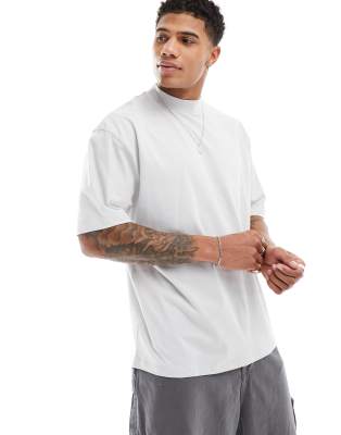 ASOS DESIGN – Essential – Szary T-shirt oversize z zabudowanym dekoltem 