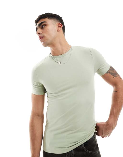ASOS DESIGN – Essential – Szałwiowy T-shirt o kroju podkreślającym sylwetkę