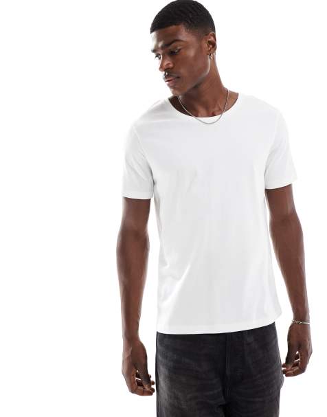 ASOS DESIGN - Essential - T-shirt à encolure dégagée - Blanc - view 1