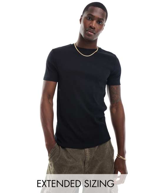 ASOS DESIGN Essential T shirt attillata a coste nera ASOS