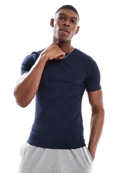 ASOS DESIGN - Essential - T-shirt attillata color blu navy