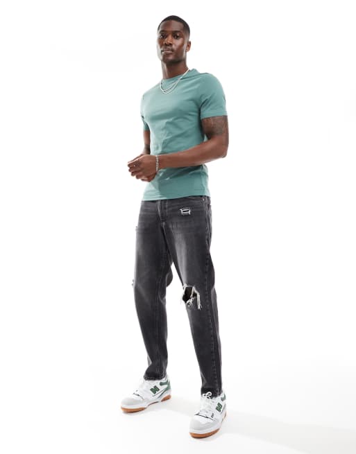ASOS DESIGN - Essential - T-shirt attillata kaki , 2 di 4